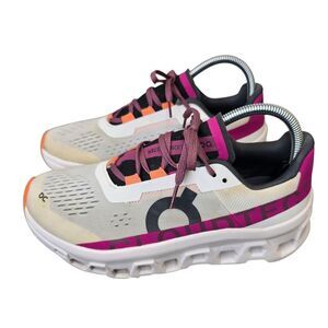 On Running Cloudmonster Women's 9 Athletic Running Sneakers Undyed White/Aurora